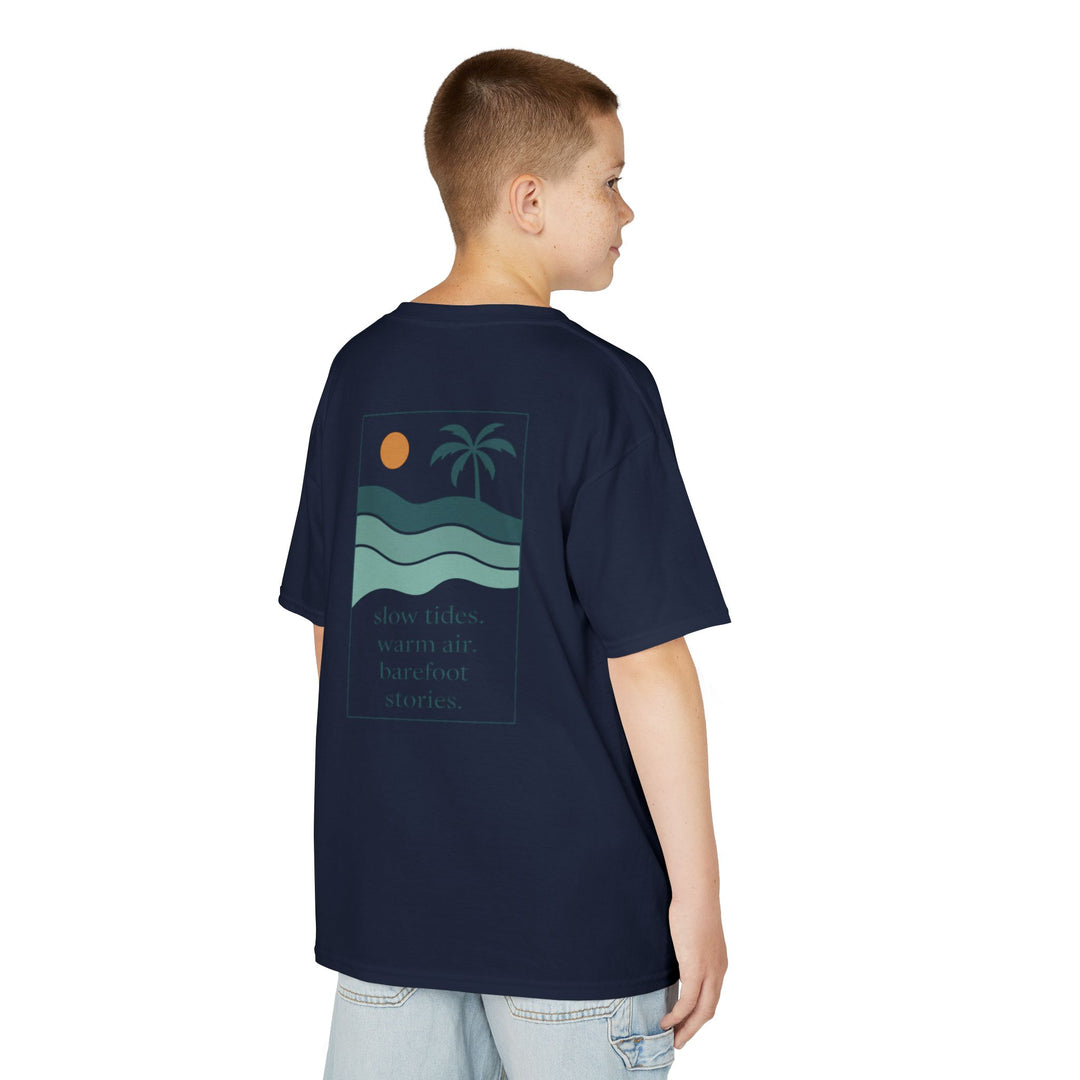 Kids Offshore Tee - Summer Vibes with Palm Tree and Waves, Perfect for Beach Days